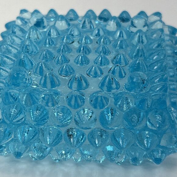 Vintage Brooke Glass Company Aqua Blue Hobnail Salt Cellar Tea Light Holder - Picture 10 of 11